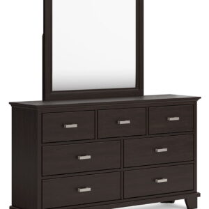 Covetown - Dark Brown - Dresser And Mirror