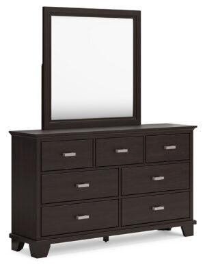Covetown - Dresser And Mirror - Dark Brown