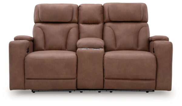 Clean-Slate - Caramel - Power Reclining Loveseat With Console / Adj Headrest - Image 3