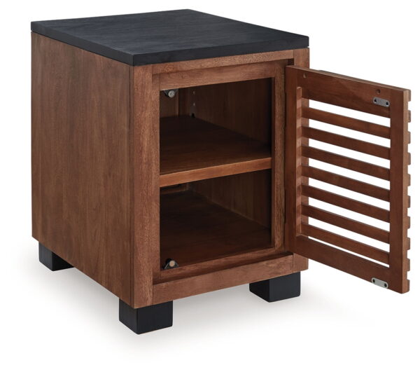 Kallari - Warm Brown / Black - Chair Side End Table - Image 2