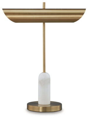 Rowleigh - Marble Desk Lamp - Gold Finish / White
