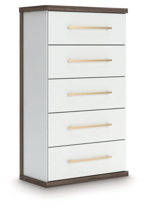 Kendanport - Five Drawer Chest - Brown / White