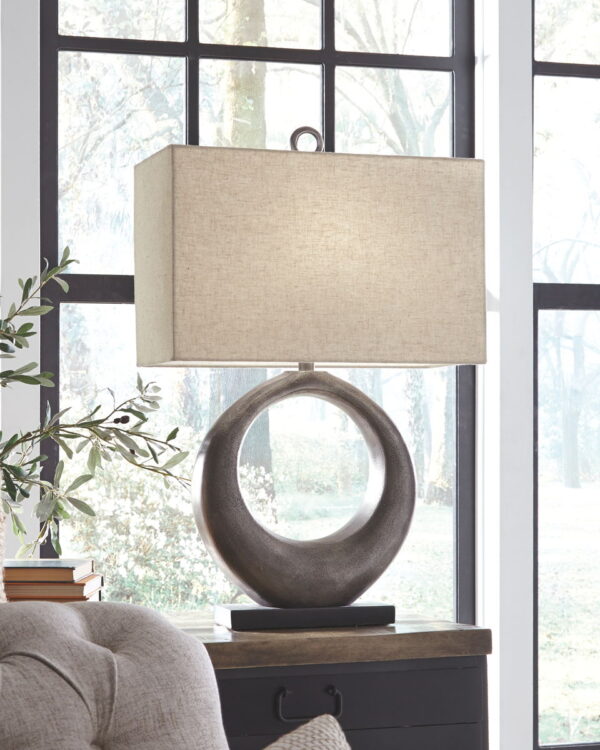 Saria - Antique Silver Finish - Metal Table Lamp - Image 2