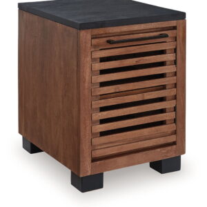 Kallari - Warm Brown / Black - Chair Side End Table