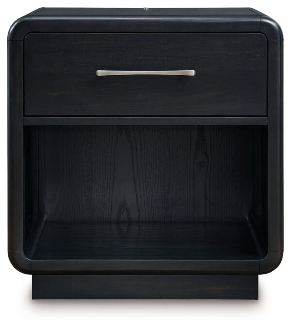 Rowanbeck - Black - One Drawer Night Stand - Image 2