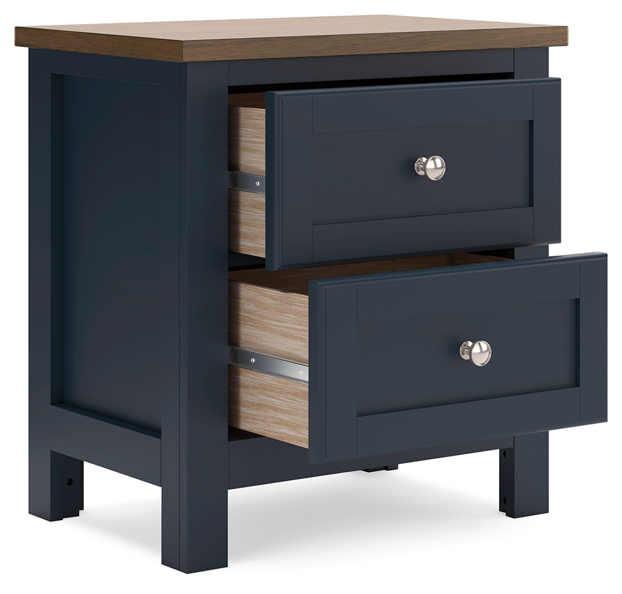 Landocken - Two Drawer Night Stand - Brown / Blue - Image 2