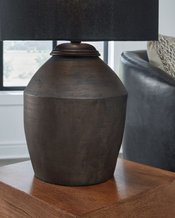 Naareman - Metallic Black - Terracotta Table Lamp - Image 3