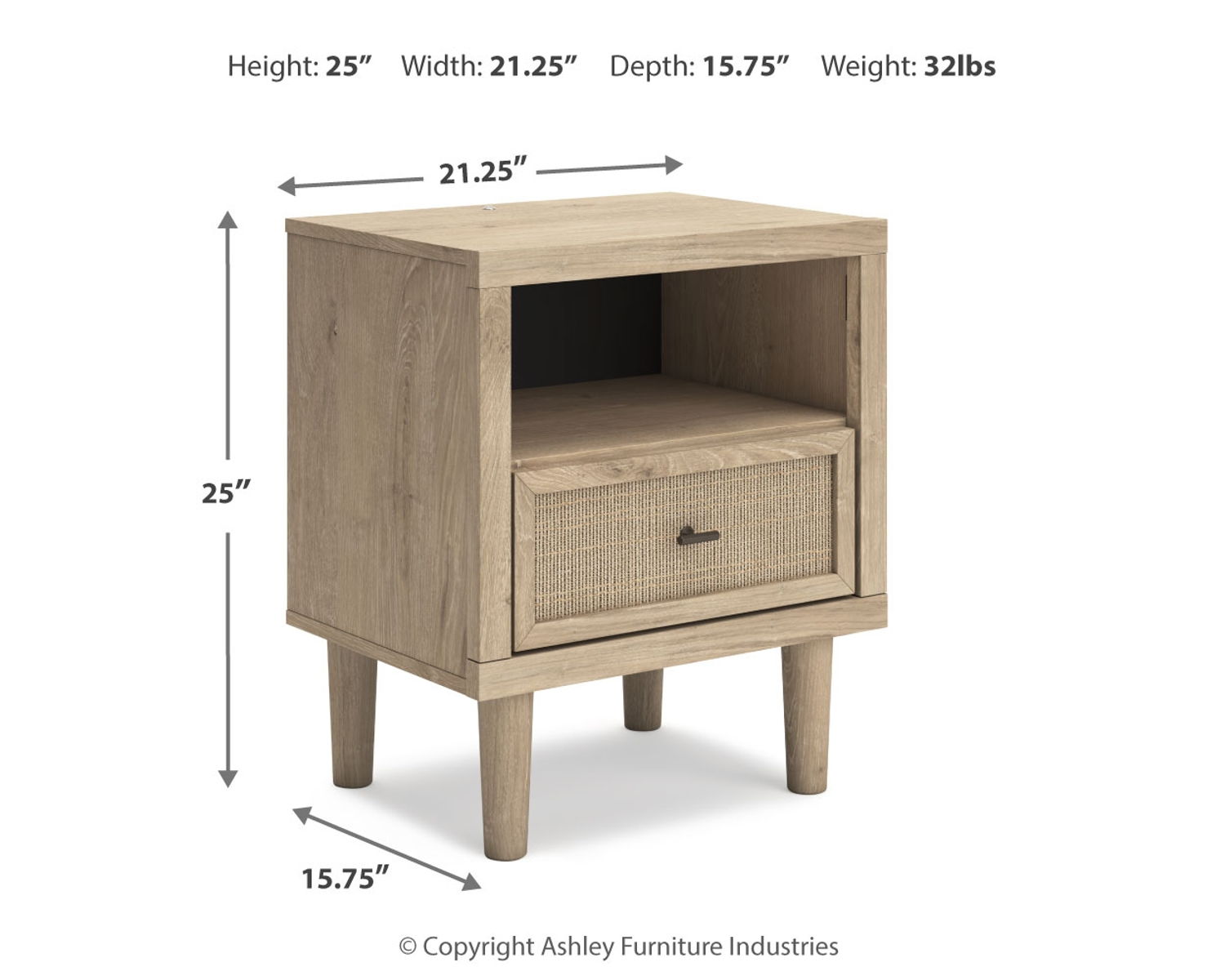Cielden - One Drawer Night Stand - Two-Tone - Image 4