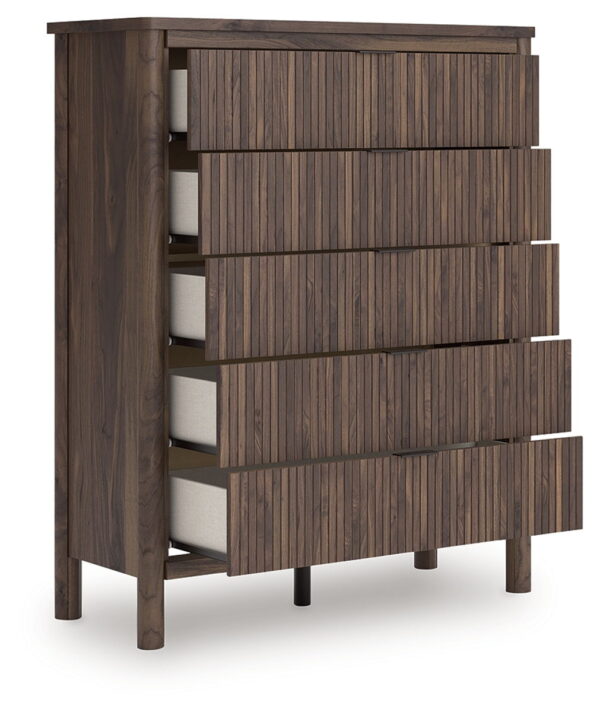 Pamytta - Brown - Five Drawer Wide Chest - Image 3