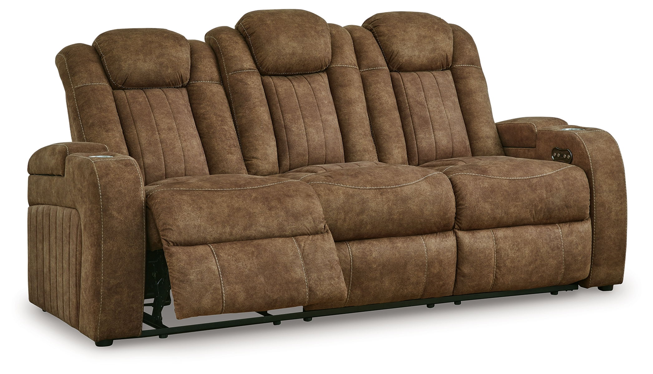 Wolfridge - Power Reclining Sofa With Adj Headrest - Brindle - Image 2