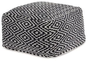 Jasett - Pouf - Black / Ivory