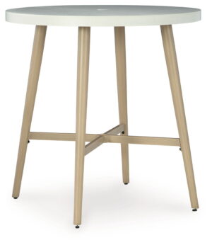 Seton Creek - Round Bar Table With Umbrella Option - Beige