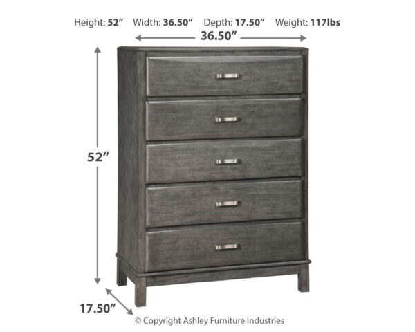 Caitbrook - Gray - Five Drawer Chest - Image 4