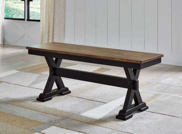 Wildenauer - Brown / Black - Large Dining Room Bench - Image 2