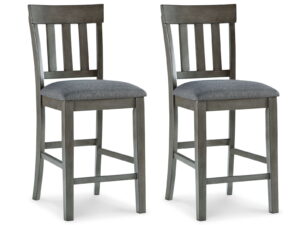 Hallanden - Upholstered Barstool (Set of 2) - Black / Gray