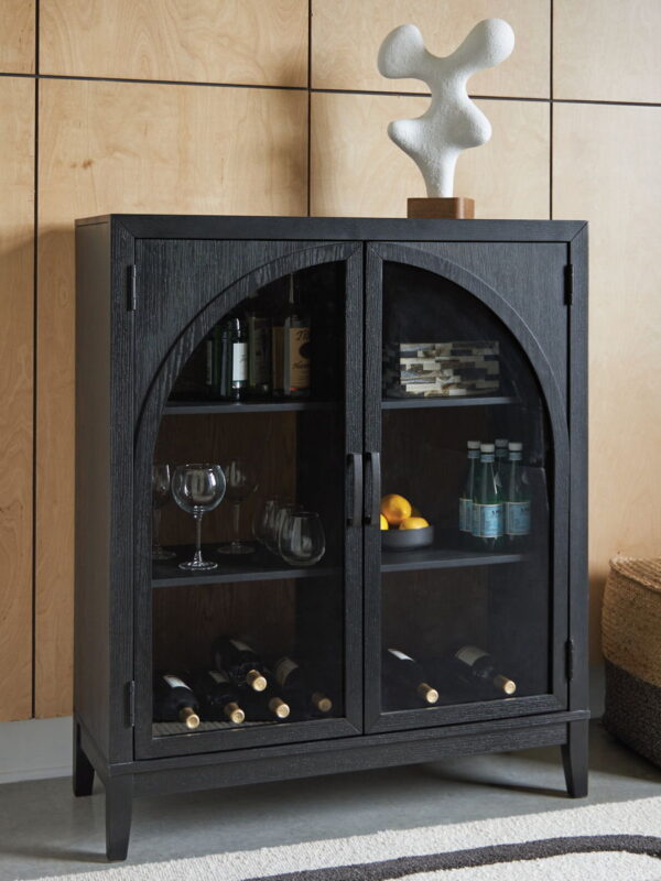 Armenleigh - Black / Brown - Bar Cabinet - Image 2