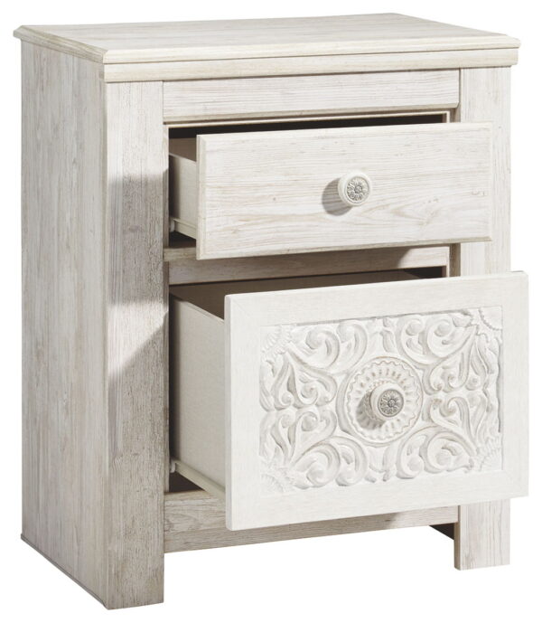 Paxberry - Whitewash - Two Drawer Night Stand - Image 4