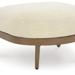 Serene Bay - Dark Brown / White - Ottoman With Cushion