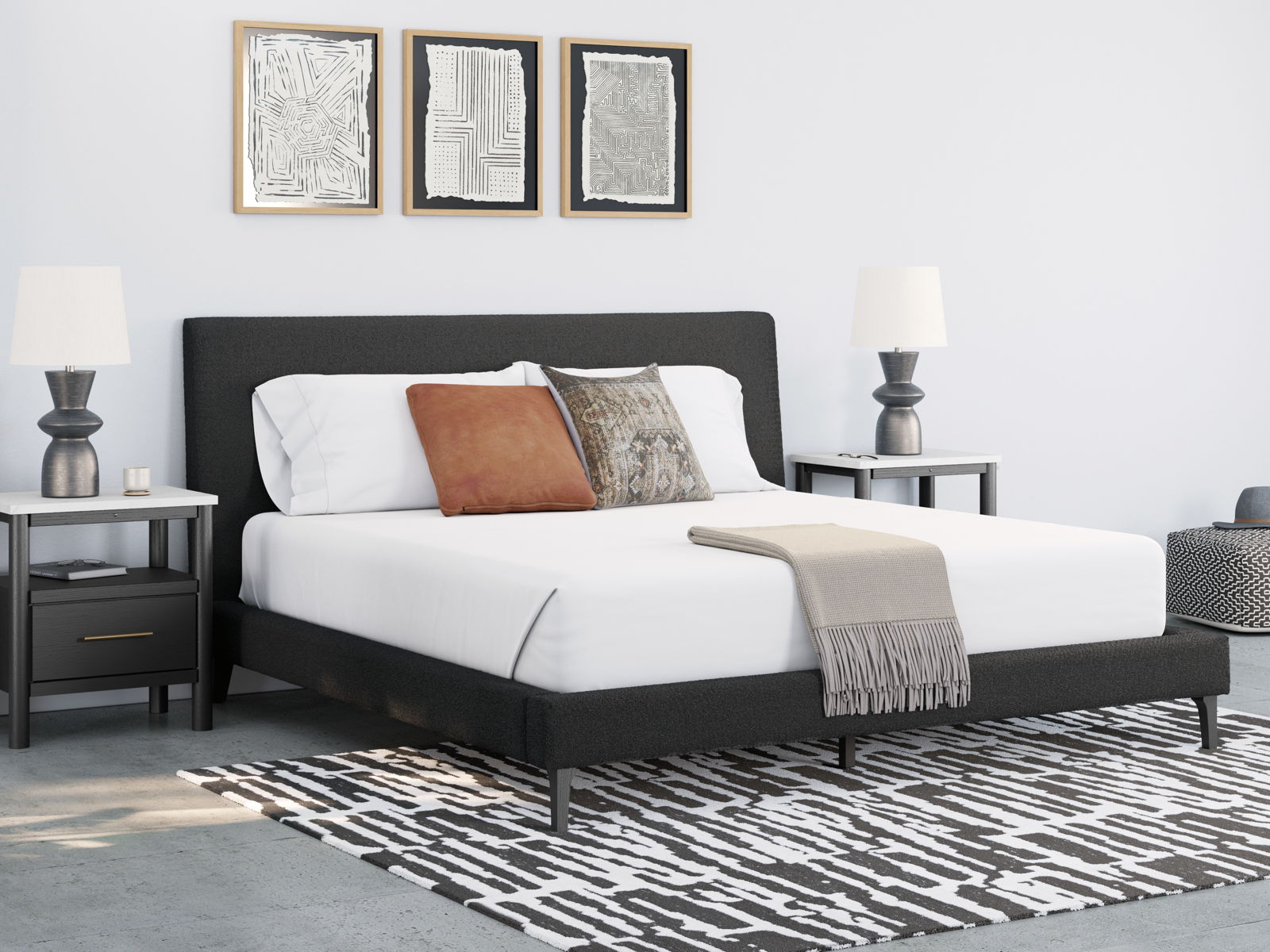Cadmori - Upholstered Bed With Roll Slats - Image 4