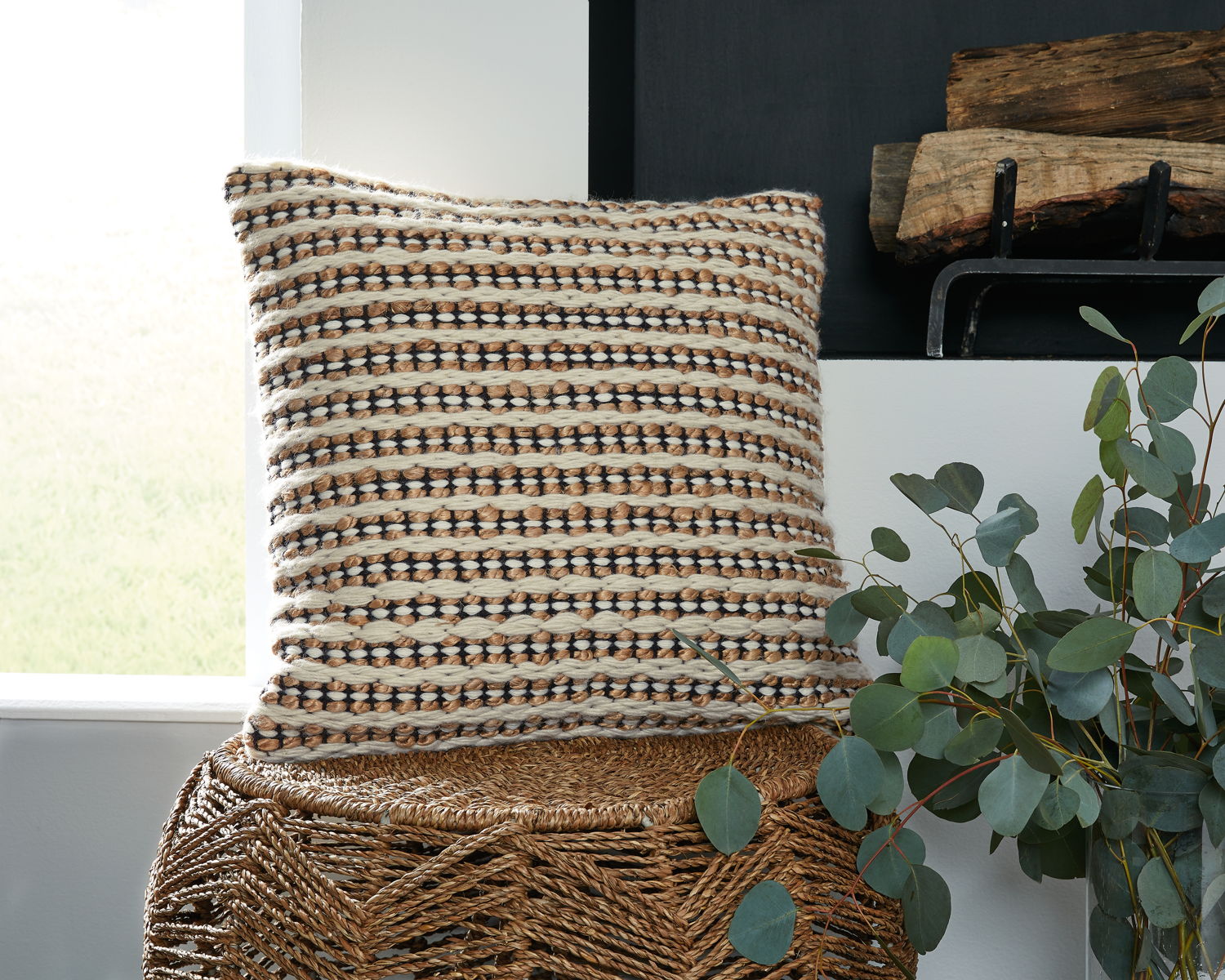 Nealington - Pillow - Brown / Black / White - Image 2