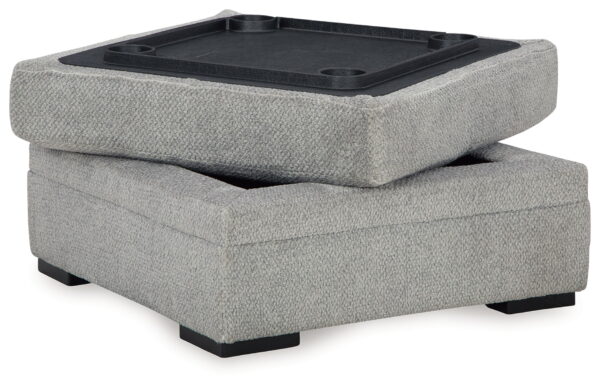 Casselbury - Cement - Ottoman With Storage - Image 2