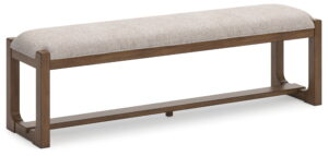 Cabalynn - Large Uph Dining Room Bench - Oatmeal / Light Brown