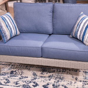 Half Moon Beach - Blue / Gray - Loveseat With Cushion