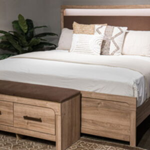 Kinlanni - Tan / Brown - Queen Upholstered Panel Headboard