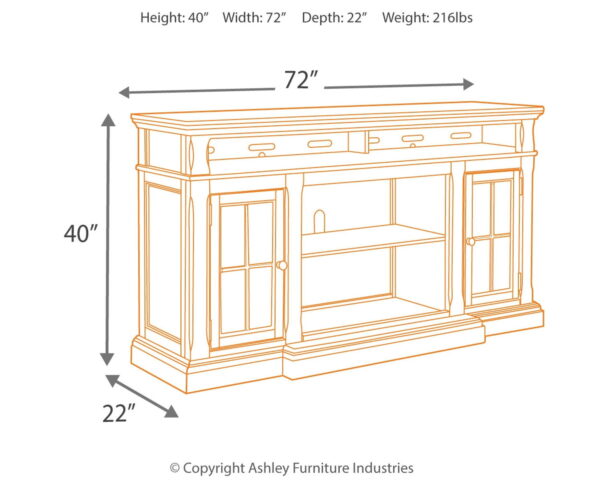 Roddinton - Dark Brown - XL TV Stand w/Fireplace Option - Image 3
