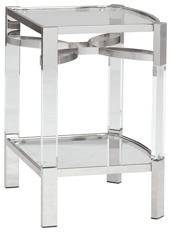 Chaseton - Clear / Silver Finish - Accent Table - Image 3