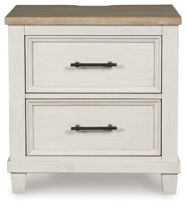 Shaybrock - Antique White / Brown - Two Drawer Night Stand - Image 2