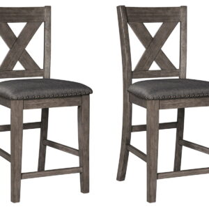 Caitbrook - Gray - Upholstered Barstool (Set of 2)