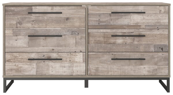 Neilsville - Whitewash - Six Drawer Dresser - Vinyl-Wrapped - Image 4