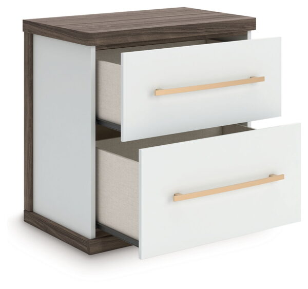 Kendanport - Brown / White - Two Drawer Night Stand - Image 2