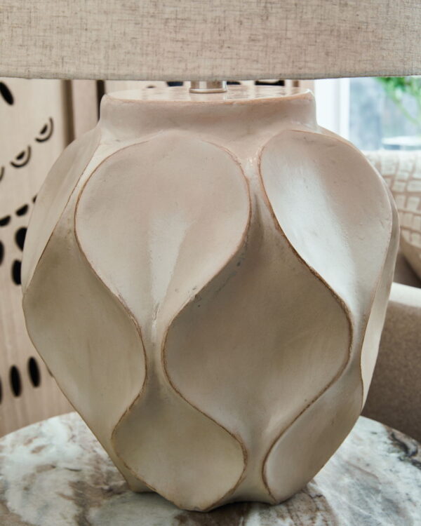 Edselham - Distressed Cream - Paper Table Lamp - Image 2