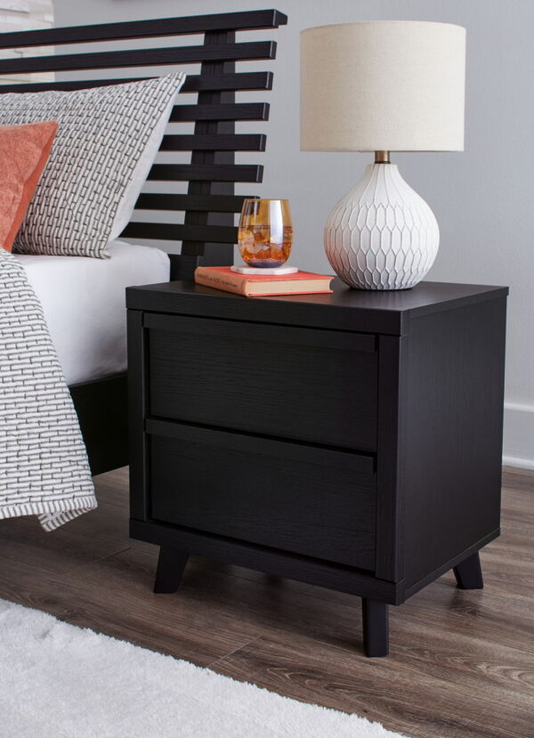 Danziar - Black - Two Drawer Night Stand - Image 3