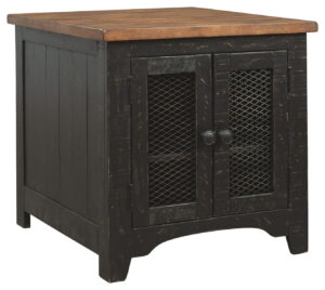 Valebeck - Rectangular End Table - Black / Brown