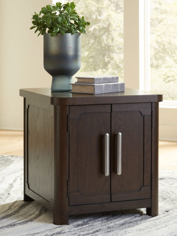 Breckington - Dark Brown - Rectangular 2-door End Table - Image 2