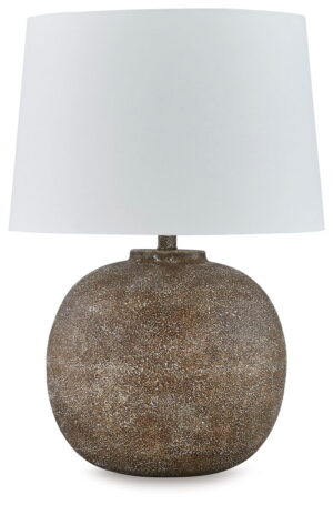 Neavesboro - Metal Table Lamp - Antique Brown / White