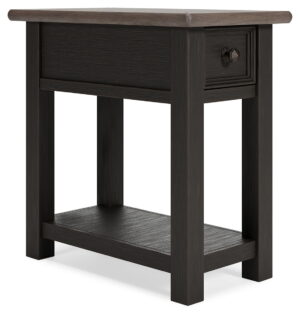 Tyler Creek - Chair Side End Table - Black / Gray