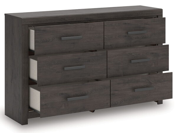 Prendonea - Charcoal - Six Drawer Dresser - Image 3