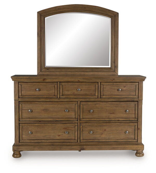 Feddinger - Medium Brown - Dresser And Mirror - Image 2