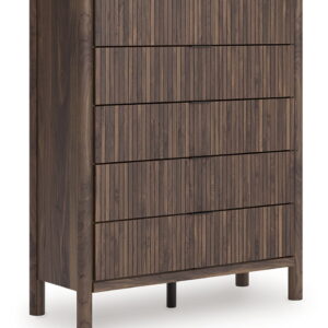 Pamytta - Brown - Five Drawer Wide Chest