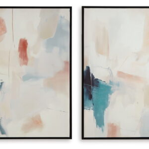 Caldish - Blue / White / Pink - Wall Art Set (Set of 2)