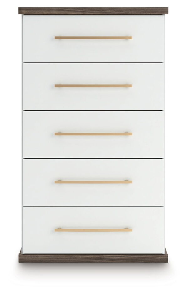 Kendanport - Brown / White - Five Drawer Chest - Image 3