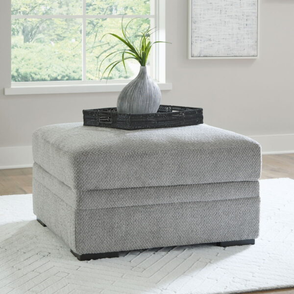 Casselbury - Cement - Ottoman With Storage - Image 3