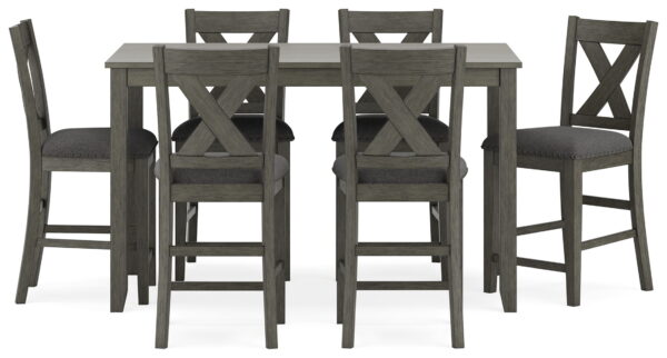 Caitbrook - Gray - Rect Drm Counter Table Set (Set of 7) - Image 2