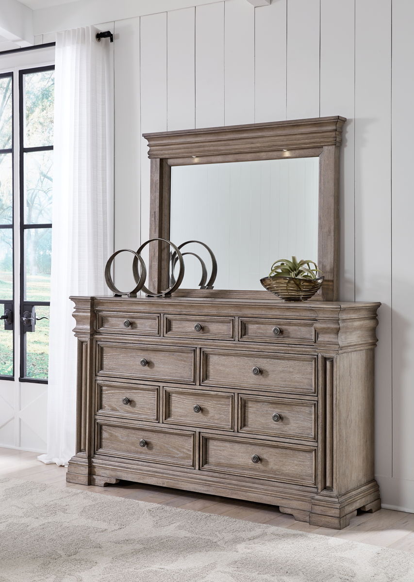 Blairhurst - Dresser And Mirror - Light Grayish Brown - Image 3