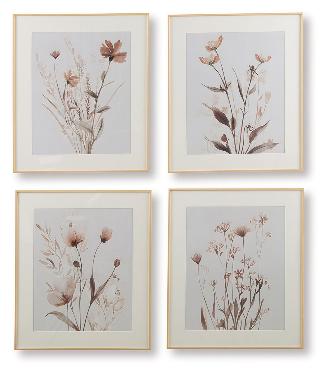 Chettings - Wall Art Set (Set of 4) - Beige / Gray / Blush