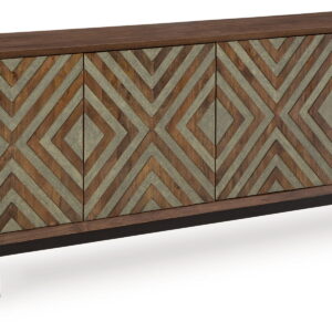 Dreggan - Brown / Gold Finish - Accent Cabinet
